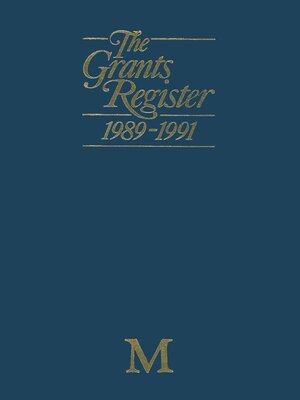 cover image of The Grants Register 1989–1991